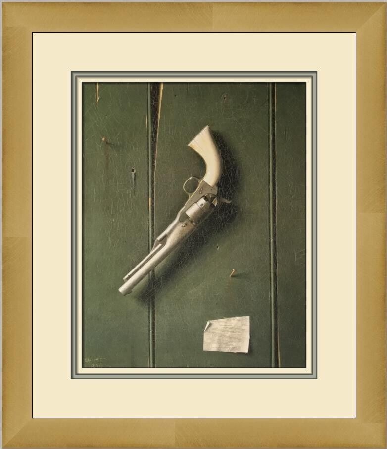 William Harnett The Faithful Colt Custom Framed Print: William Harnett The Faithful Colt Custom Framed Print Unit Of Sale: Single-Piece Work Artist: William Harnett Size: Medium Custom Bundle: No Item Length: 15 in Region Of Origin: united states Framing: