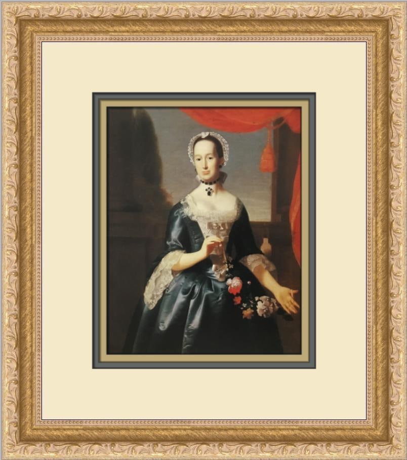 John Singleton Copley Mrs. Metcalf Bowler Custom Framed Print: John Singleton Copley Mrs. Metcalf Bowler Custom Framed Print Size: Medium Region Of Origin: United States Artist: John Singleton Copley Production Technique: Offset Lithograph Framing: Matted & Frame