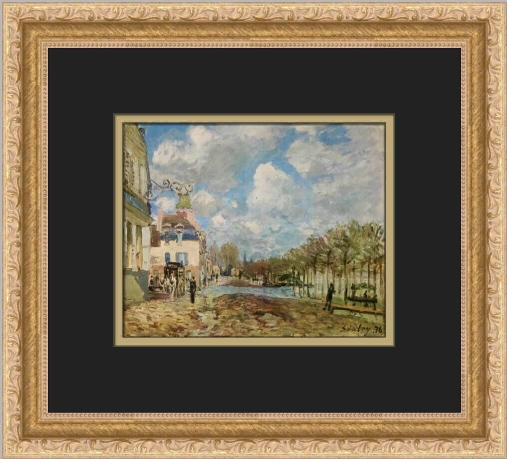 Alfred Sisley The Flood in Port-Marly Custom Framed Print: Alfred Sisley The Flood in Port-Marly Custom Framed Print Unit Of Sale: Single Piece Artist: Alfred Sisley Size: Medium Item Length: 13 in Region Of Origin: United States Framing: Matted & Framed Pers