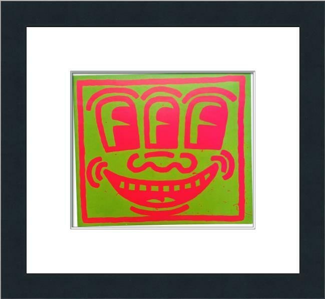 Keith Haring Print - Face with Three Eyes Custom Framed: Keith Haring Print - Face with Three Eyes Custom Framed Features: Framed Matted Region Of Origin: united states Item Width: 16 in Title: Face with Three Eyes Production Technique: Lithography Item Len
