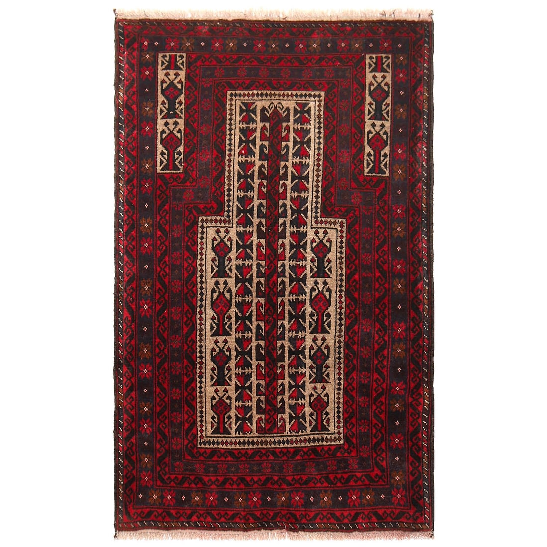 2.9 x 4.5 Prayer Rug Afghan handmade Wool Tribal Carpet: 2.9 x 4.5 Prayer Rug Afghan handmade Wool Tribal Carpet Free continental US Shipping This particular rug is all handmade by Afghan refugees in the surrounding villages of Peshawar, the Capital of N.W.