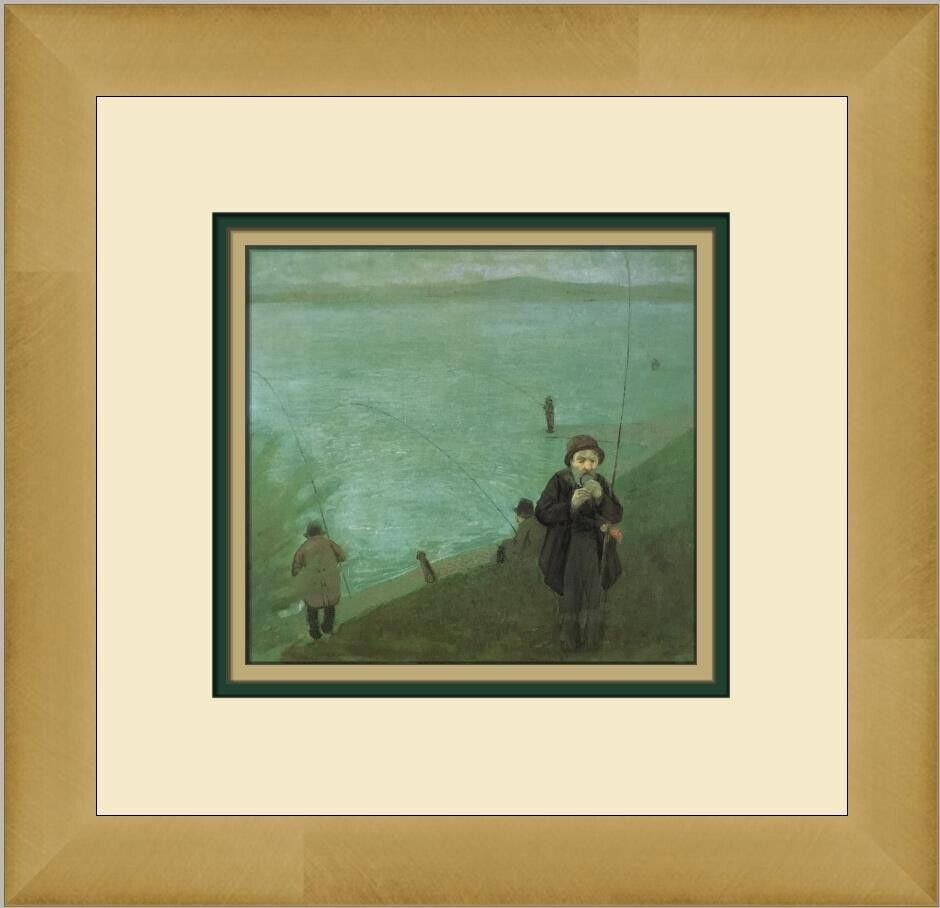 August Macke Anglers on the Rhine Custom Framed Print: August Macke Anglers on the Rhine Custom Framed Print Unit Of Sale: Single-Piece Work Artist: August Macke Size: Medium Item Length: 12 in Region Of Origin: united states Framing: Matted & Framed Pers