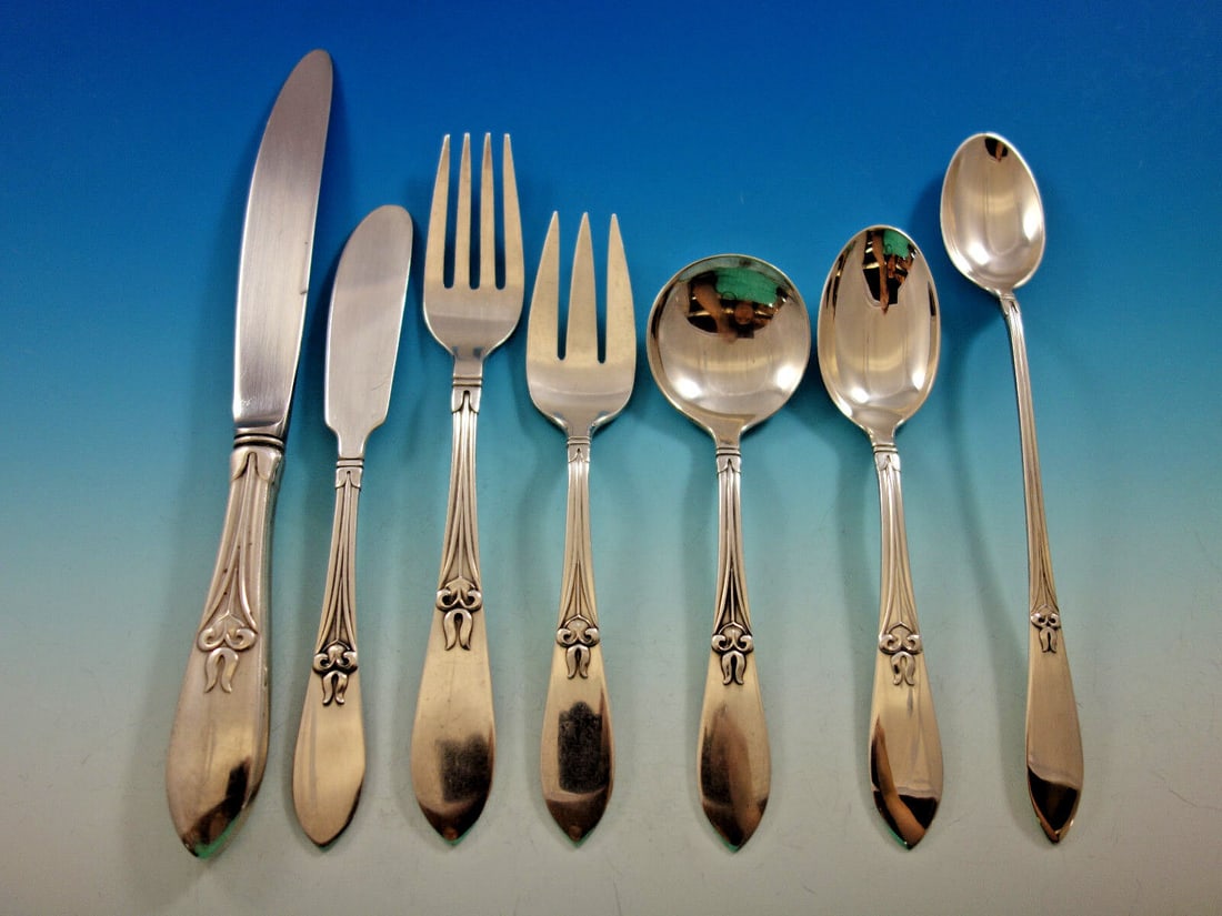 Tulipan by Frank Smith Sterling Silver Flatware Set Service 50 pieces: Tulipan by Frank Smith Sterling Silver Flatware Set Service 50 pieces Age: c1933 Pattern: Tulipan Brand: Frank Smith Type: Set Composition: Sterling Silver Maker: Frank Smith Tulipan by frank smith st