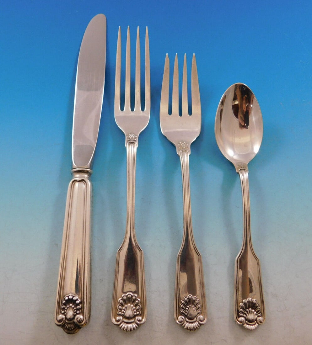 Fiddle Shell by Frank Smith Sterling Silver Flatware Set for 12 Service 48 pcs: Fiddle Shell by Frank Smith Sterling Silver Flatware Set for 12 Service 48 pcs Featured Refinements: Sterling Silver Service for 12 Composition: Sterling Silver Age: Post-1940 Brand: Frank Smith Patte