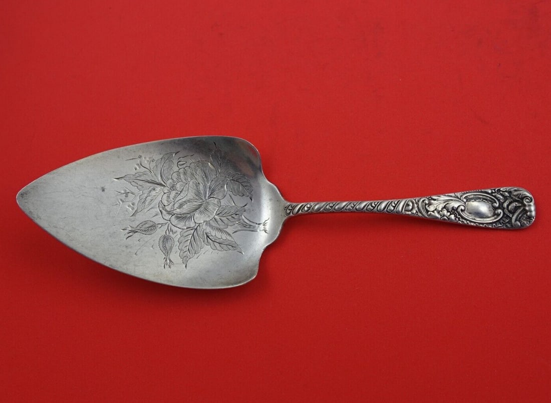 Earle by Frank Smith Sterling Silver Pie Server AS Bright-Cut with Rose 7 7/8": Earle by Frank Smith Sterling Silver Pie Server AS Bright-Cut with Rose 7 7/8" Seller Notes: " Excellent condition" Brand: Frank Smith Pattern: Earle Composition: Sterling Silver Type: Cake/Pie Server