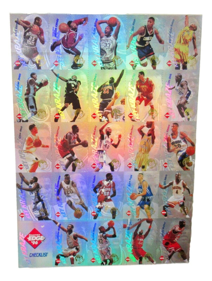 KOBE BRYANT 1996 Collectors Edge Rookie Key Kraze Holofoil Uncut Sheet 77300: KOBE BRYANT 1996 Collectors Edge Rookie Key Kraze Holofoil Uncut Sheet 77300 Season: 1996 Type: Sports Trading Card Features: Rookie Sport: Basketball League: National Basketball Association (NBA) Pre