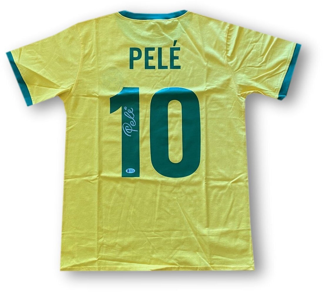 Pele Hand Signed Autographed Soccer Jersey Brazil Yellow & Green Beckett: Pele Hand Signed Autographed Soccer Jersey Brazil Yellow & Green Beckett Sport: Soccer Product: Jersey Original/Reprint: Original Player: Pele Autograph Authentication: Beckett Autograph Authenticatio