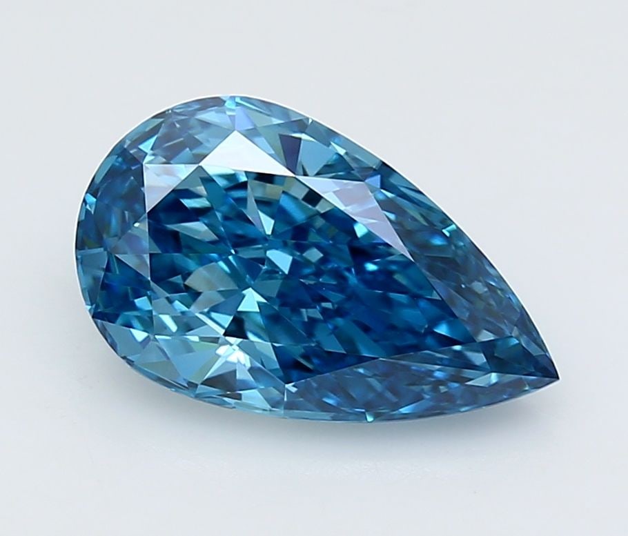 Loose Diamond - PEAR 3.39ct Fancy Vivid Blue VS1: Loose Diamond - PEAR 3.39ct Fancy Vivid Blue VS1 Source: This is a real non-mined Diamond that has been grown in a lab Shape: PEAR Carats: 3.39 Color: Fancy Vivid Blue Certification: IGI Video: