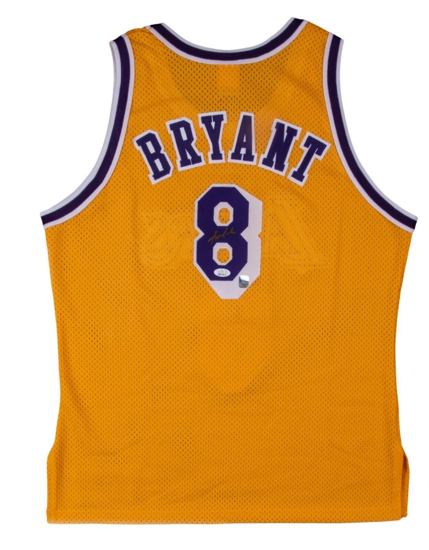 Kobe Bryant Rookie Signed 1996-97 Los Angeles Lakers Game Jersey JSA: Kobe Bryant Rookie Signed 1996-97 Los Angeles Lakers Game Jersey JSA Product: Jersey Sport: Basketball-NBA Autograph Authentication: James Spence (JSA) Team: Los Angeles Lakers Player: Kobe Bryant Ori