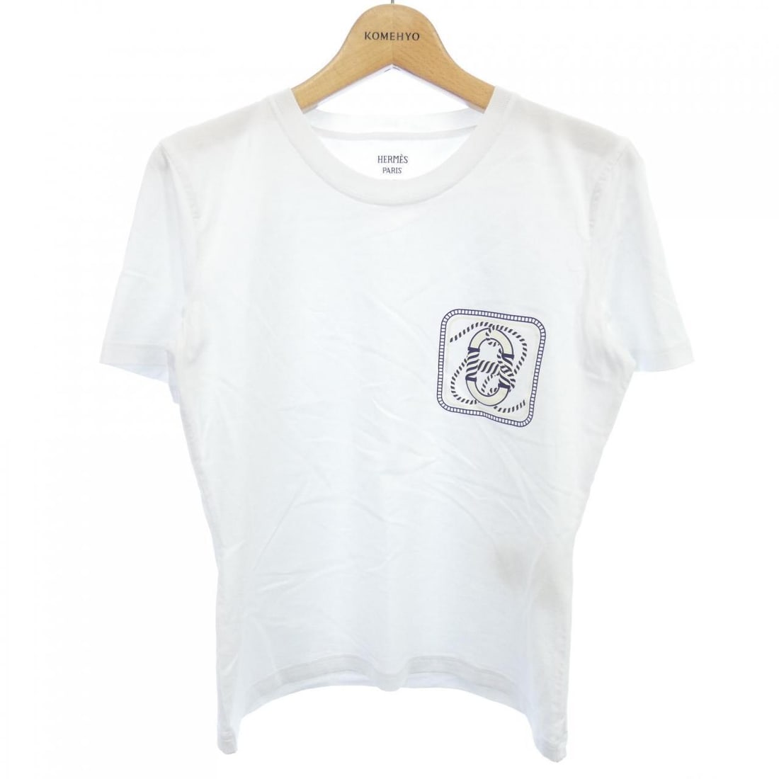 HERMES Ladies White See-Through T-Shirt Size 40: HERMES Ladies White See-Through T-Shirt Size 40 This ladies' T-shirt from HERMES features a stylish white see-through design. It is categorized as a regular size 40, making it a perfect addition to a 