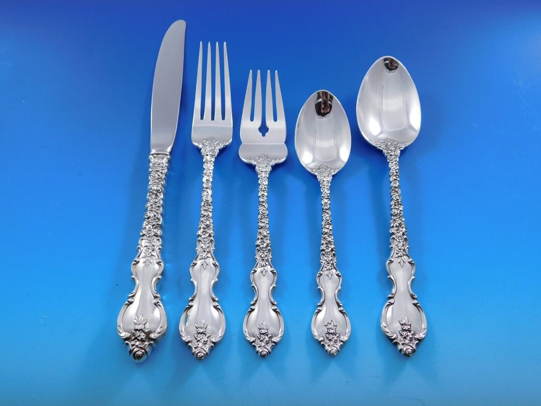 Du Barry Sterling Silver Flatware Set 65 Pieces by International Silver: Du Barry Sterling Silver Flatware Set 65 Pieces by International Silver Enhance your dining experience with the exquisite Du Barry flatware service by International Sterling. This post-1940 sterling s