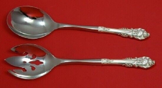 Wallace Sir Christopher Sterling Silver Salad Serving Set Custom Made 10.5 Inches: Wallace Sir Christopher Sterling Silver Salad Serving Set Custom Made 10.5 Inches Presenting a stunning Sir Christopher salad serving set by Wallace, crafted from high-quality sterling silver with sta