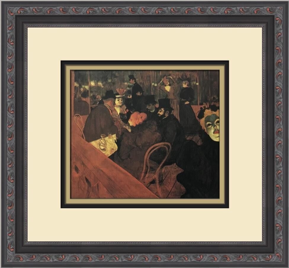 Henri de Toulouse-Lautrec At the Moulin-Rogue Print: Henri de Toulouse-Lautrec At the Moulin-Rogue Print This stunning custom framed print features the iconic artwork "At the Moulin-Rogue" by the renowned artist Henri de Toulouse-Lautrec. Measuring 12 x