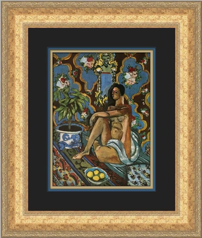 Henri Matisse Decorative Figure on an Ornamental Background Print: Henri Matisse Decorative Figure on an Ornamental Background Print This exquisite custom framed print features the iconic artwork "Decorative Figure on an Ornamental Background" by renowned artist Henr