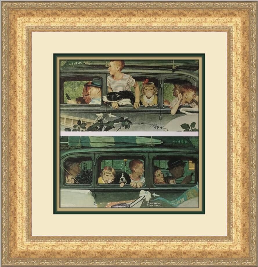 Norman Rockwell The Outing Custom Framed Print 20x19 inches Americana Art: Norman Rockwell The Outing Custom Framed Print 20x19 inches Americana Art This is a custom framed print titled "The Outing" by artist Norman Rockwell, produced in 1977. The print features Americana st