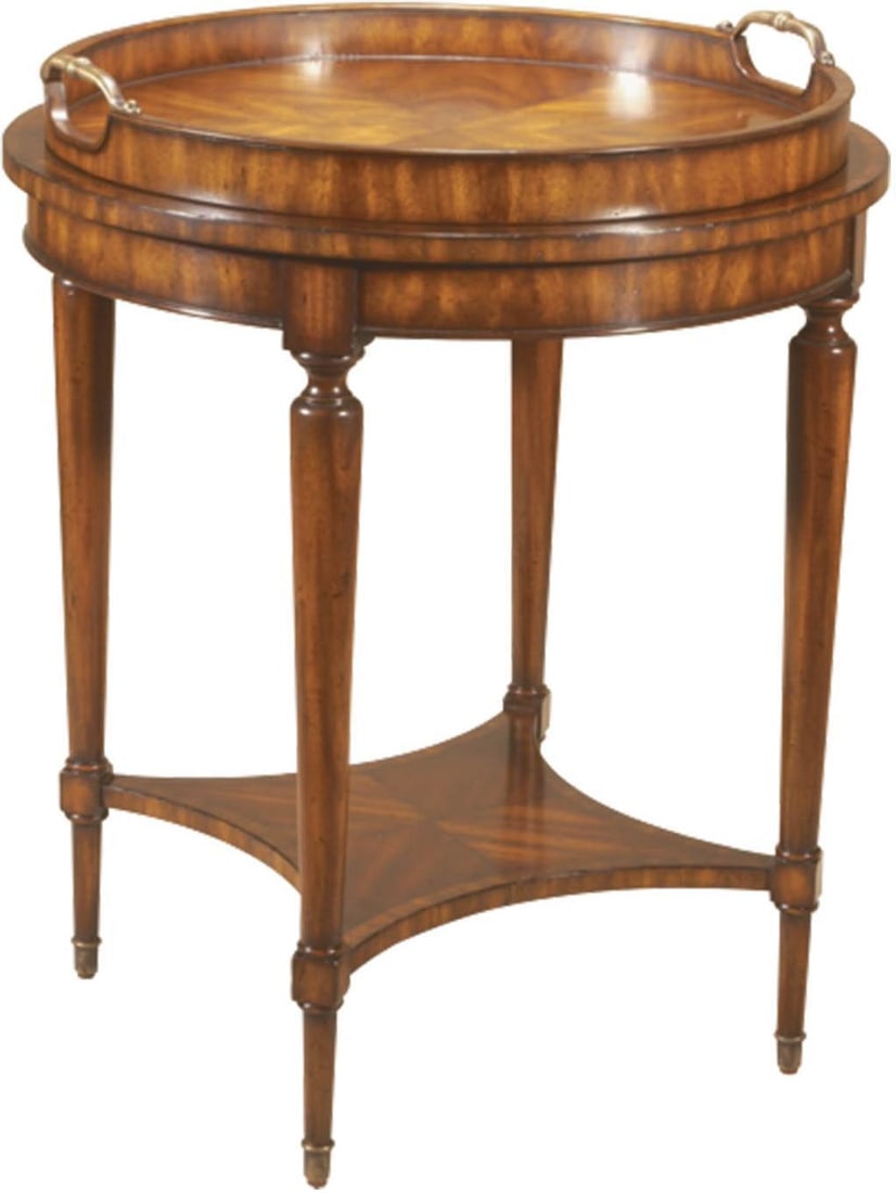Aged Regency Leather Top Occasional Table: Aged Regency Leather Top Occasional Table Experience the perfect blend of form and function with our Aged Regency Finished Round Occasional Table a distinctive addition to any classic living space. Th