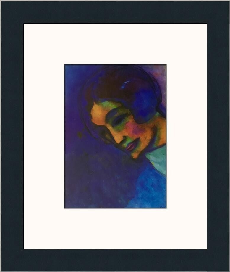 Emil Nolde Portrait of a Lady Framed Print 13x11 inches: Emil Nolde Portrait of a Lady Framed Print 13x11 inches This Emile Nolde custom framed print titled 'Portrait of a Lady' is a medium-sized art piece, produced in 1973. The print utilizes offset lithog
