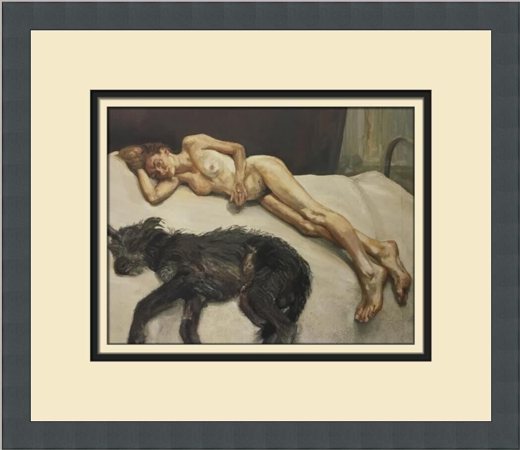Lucian Freud Annabel and Rattler Landscape Print: Lucian Freud Annabel and Rattler Landscape Print This exquisite custom framed print titled 'Annabel and Rattler' by renowned artist Lucian Freud showcases a stunning depiction in the Realism Surrealis
