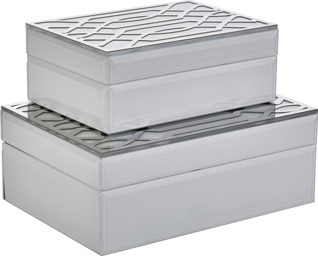 Elegant Silver Glass Boxes by Sagebrook Home: Elegant Silver Glass Boxes by Sagebrook Home Elevate your home organization with Sagebrook Home's luxurious Silver Glass Decorative Boxes. Designed for those with an eye for elegant home accessories t