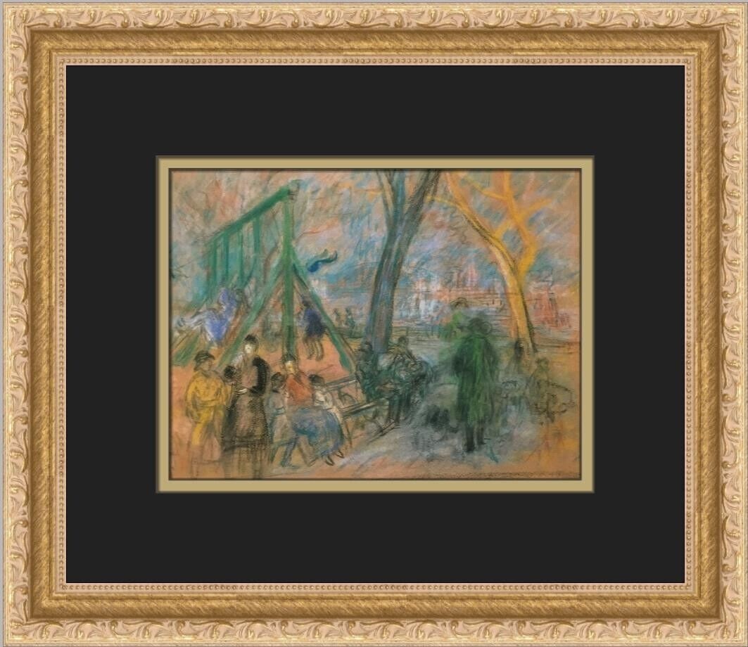 William Glackens Park at Gracie Parks Print - Framed & Matted: William Glackens Park at Gracie Parks Print - Framed & Matted Celebrate the beauty of urban landscapes with this exquisite custom framed print titled "Park at Gracie Parks" by renowned artist William