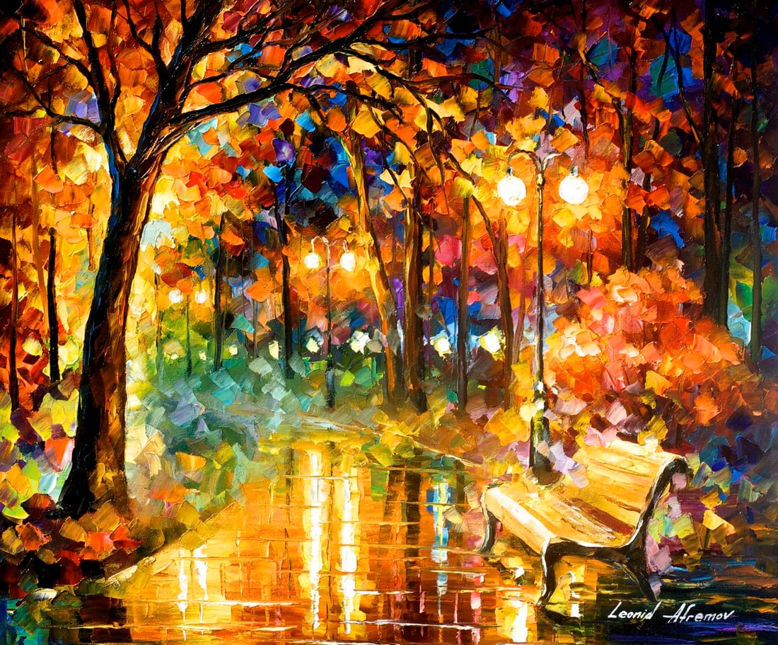 Limited Edition Giclee on Canvas by Leonid - 1/25: Limited Edition Giclee on Canvas by Leonid - 1/25 "Necessity Of Passion" is a limited edition giclee hand-painted by renowned artist Leonid Afremov. This artwork is part of a special release of only 2
