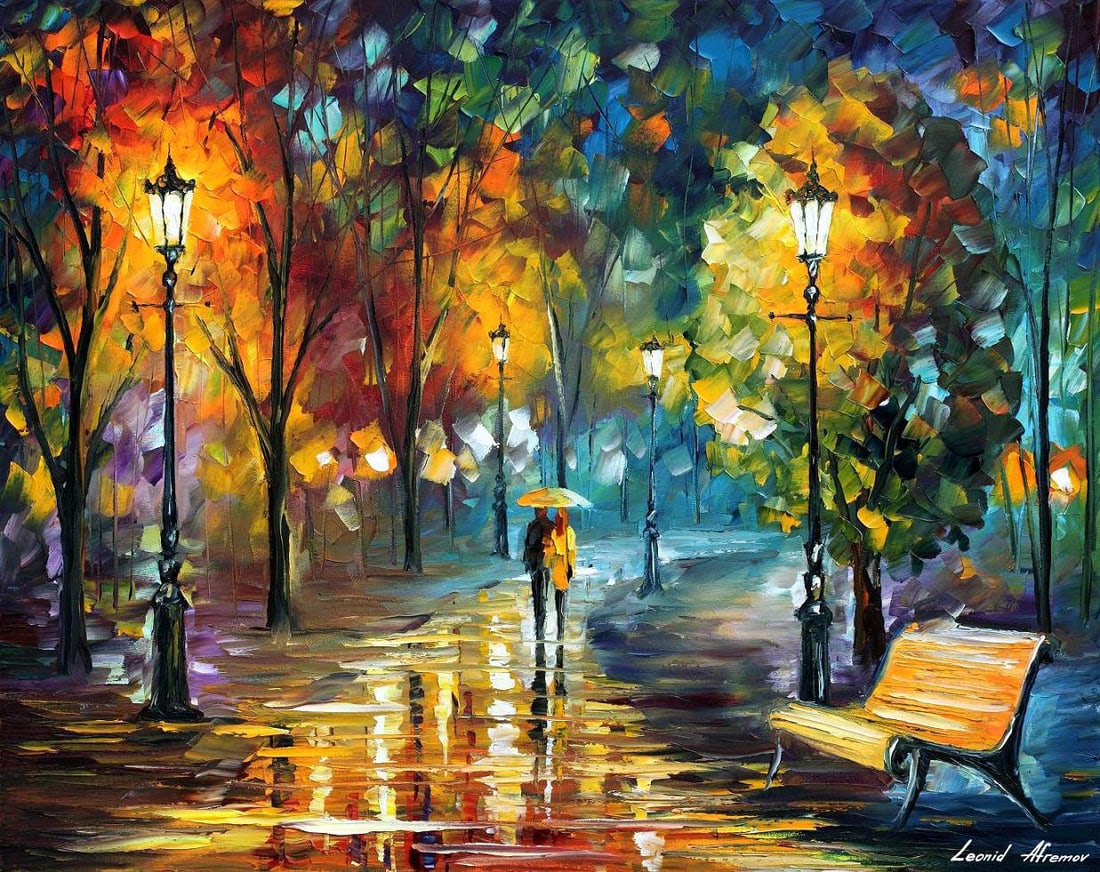 Evening Soul Of The Rain - Limited Edition Giclee by Leonid: Evening Soul Of The Rain - Limited Edition Giclee by Leonid Evening Soul Of The Rain - Limited Edition 1/25 by Leonid Afremov. This stunning artwork is a limited edition giclee hand-painted by the ren