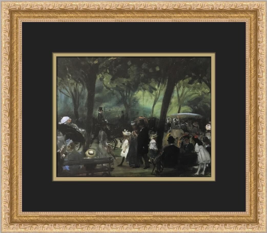 William Glackens The Drive Central Park Lithograph Print Framed 15 x 13: William Glackens The Drive Central Park Lithograph Print Framed 15 x 13 This stunning custom framed print titled "The Drive Central Park" is a captivating artwork by renowned artist William Glackens,