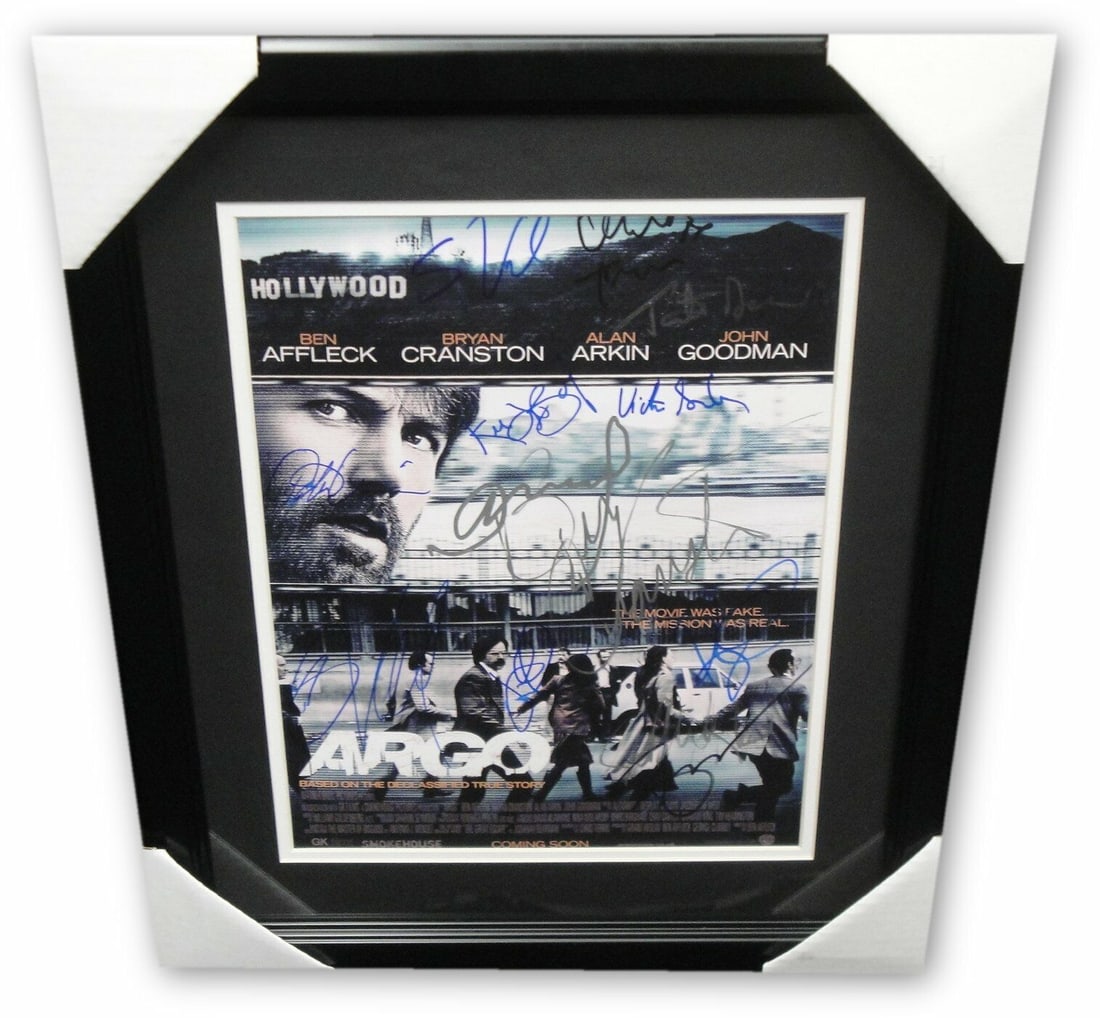 Argo Cast Signed 11x14 Photo By Bryan Cranston: Argo Cast Signed 11x14 Photo By Bryan Cranston This original 11x14 photograph from the movie 'Argo' features the authentic signatures of cast members Ben Affleck, Bryan Cranston, and John Goodman, amo