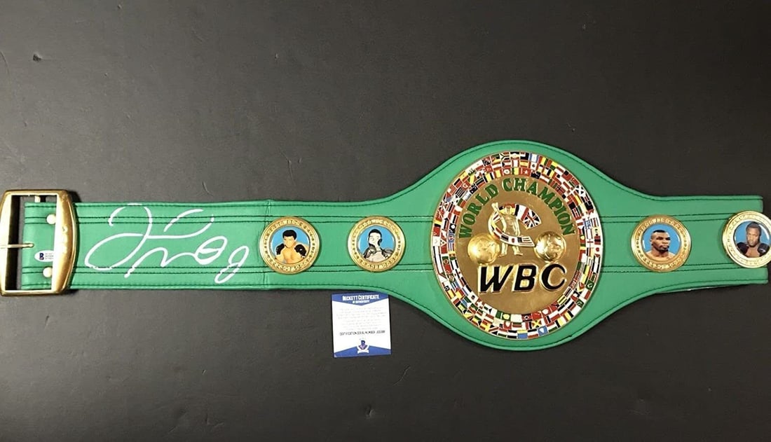 Autographed Floyd Mayweather Jr. WBA Boxing Replica Belt Beckett BAS COA: Autographed Floyd Mayweather Jr. WBA Boxing Replica Belt Beckett BAS COA This is an authentic autographed WBC boxing replica belt signed by the legendary Floyd Mayweather Jr. The belt features a strik