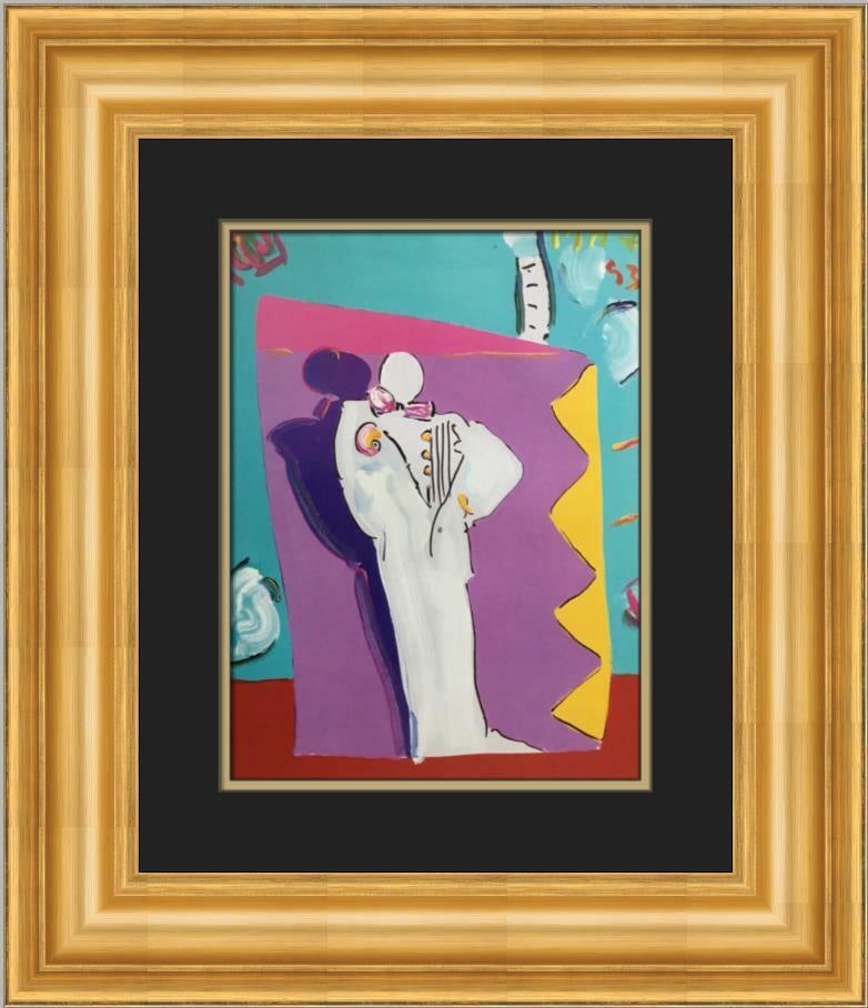 Peter Max Deco Man Pop Art Print, Framed: Peter Max Deco Man Pop Art Print, Framed Elevate your art collection with this stunning custom framed print titled "Deco Man" by renowned artist Peter Max. Created using lithography, this medium-sized