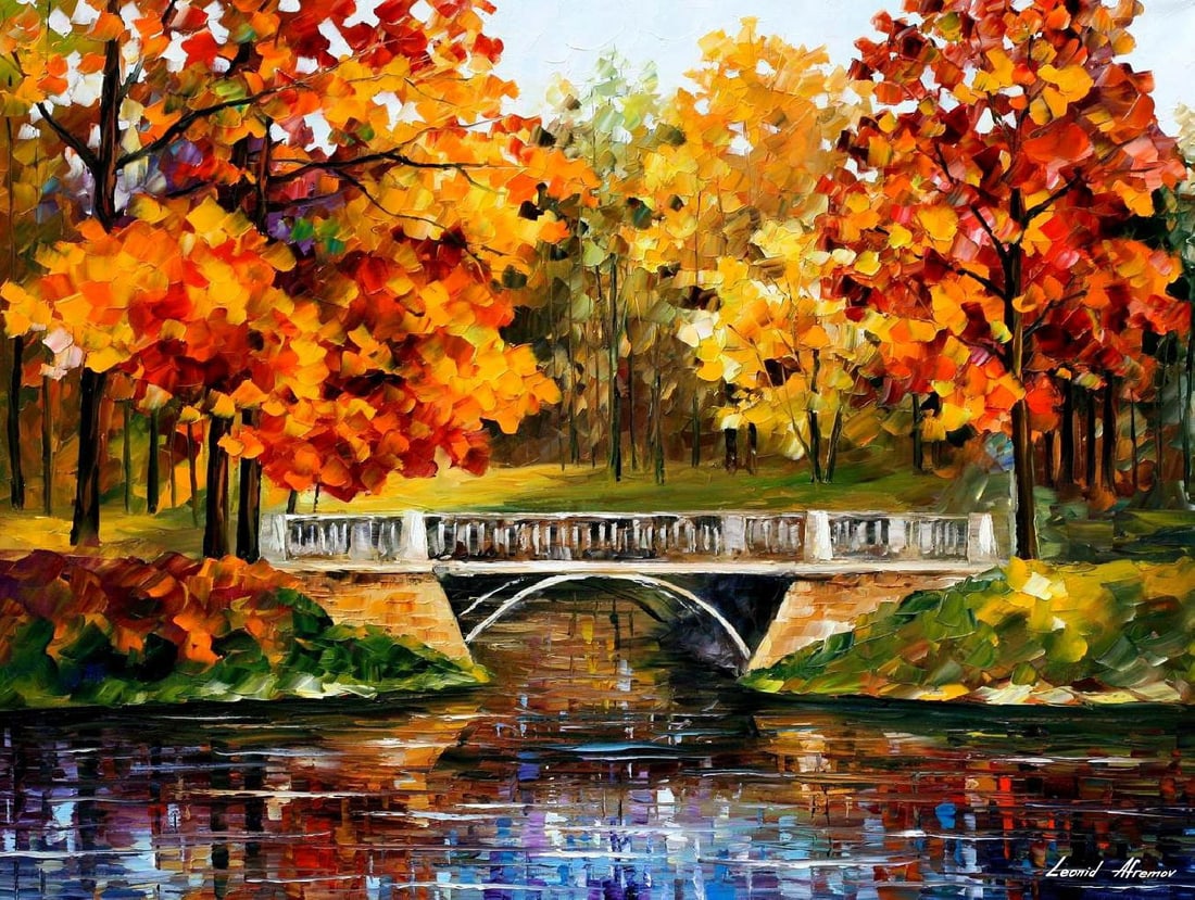 Limited Edition Giclee Fall Red Blinks by Leonid Afremov 1 of 25 Canvas 91cm x 122cm: Limited Edition Giclee Fall Red Blinks by Leonid Afremov 1 of 25 Canvas 91cm x 122cm Fall Red Blinks - Limited Edition 1/25 by Leonid Afremov is a captivating giclee hand-painted artwork that embodies