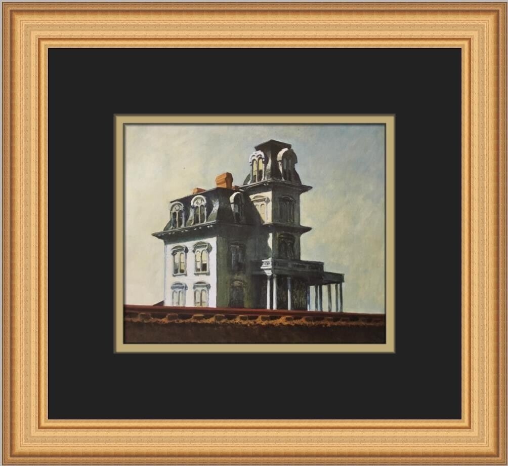 Edward Hopper A House by the Railroad Medium Print Framed 1984: Edward Hopper A House by the Railroad Medium Print Framed 1984 This beautiful custom framed print titled "A House by the Railroad" is by the renowned artist Edward Hopper, known for his Realism style.