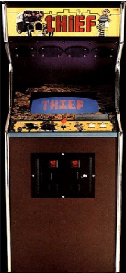 THIEF ARCADE MACHINE 1981 (Excellent Condition): THIEF ARCADE MACHINE 1981 (Excellent Condition) Experience the nostalgia of the classic arcade with the THIEF Arcade Machine from 1981, designed for single-player action. This well-maintained cabinet