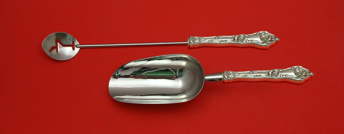 Reed & Barton Intaglio Sterling Silver Hostess Set with Bar Tools: Reed & Barton Intaglio Sterling Silver Hostess Set with Bar Tools Elevate your hosting experience with this exquisite Intaglio by Reed & Barton Sterling Silver Bar Set. This custom-made, two-piece hos