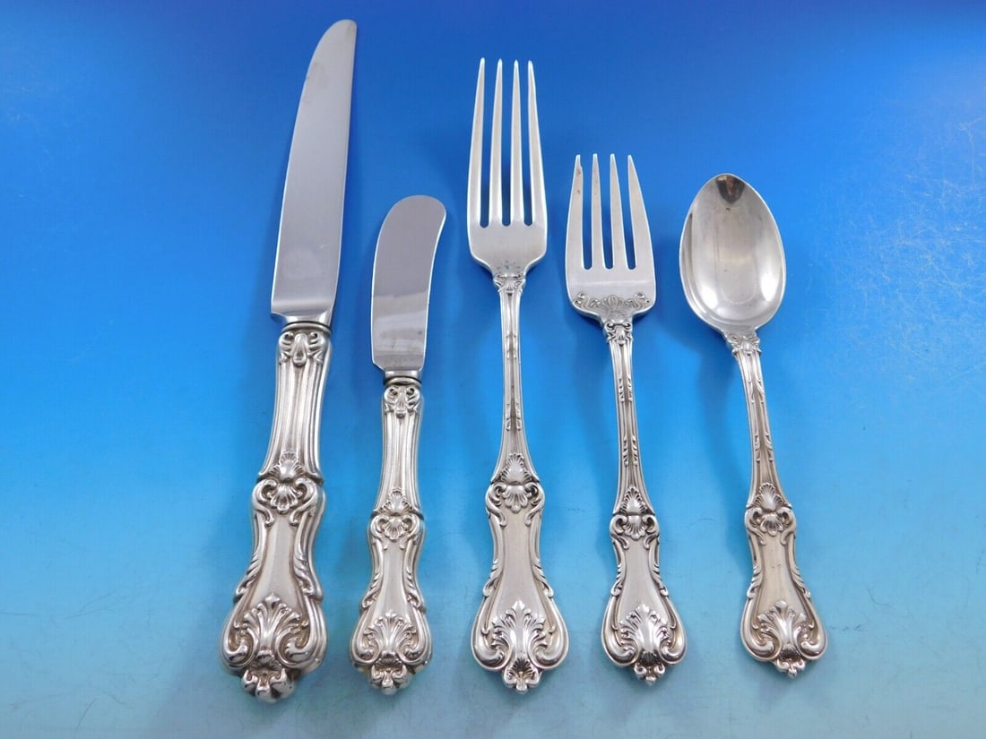 Frank Smith Federal Cotillion Sterling Silver 74-Piece Flatware Set with Storage Chest: Frank Smith Federal Cotillion Sterling Silver 74-Piece Flatware Set with Storage Chest Enhance your dining experience with this stunning 74-piece Sterling Silver Flatware Set in the Federal Cotillion