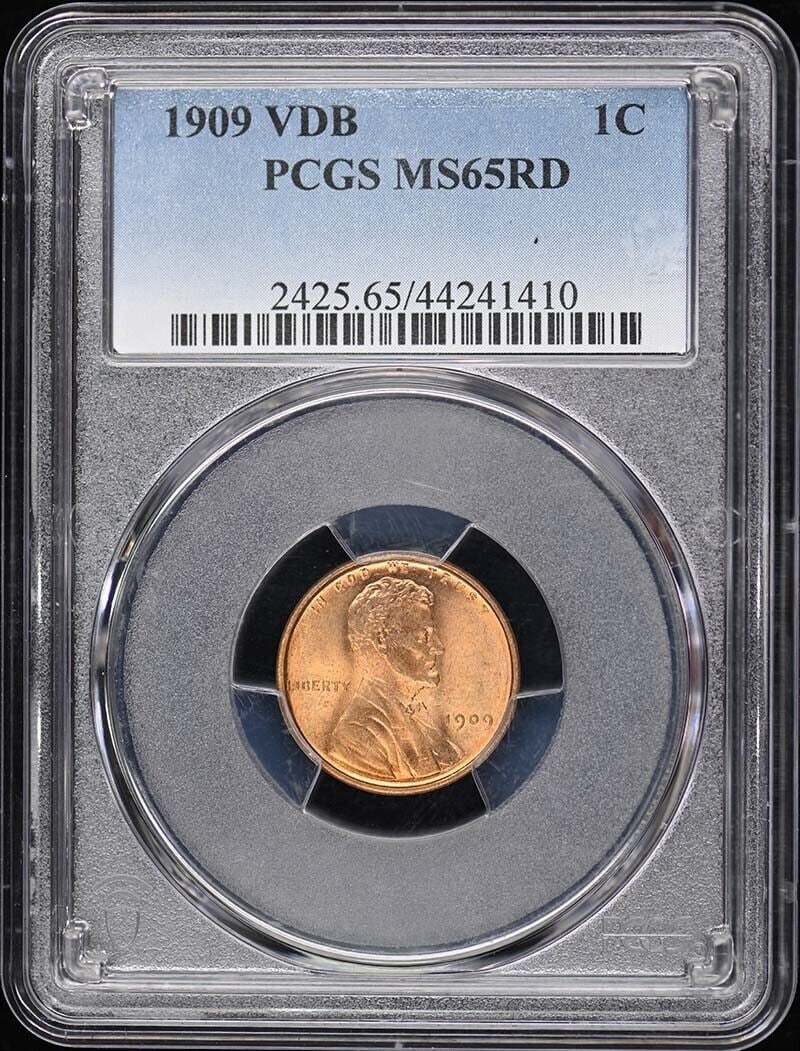 1909 VDB 1C Lincoln Cent Wheat Reverse PCGS MS65RD: 1909 VDB 1C Lincoln Cent Wheat Reverse PCGS MS65RD Certification: PCGS Certification Number: 44241410 Grade: MS65 Year: 1909 Circulated/Uncirculated: Uncirculated Mint Location: Philadelphia Designati