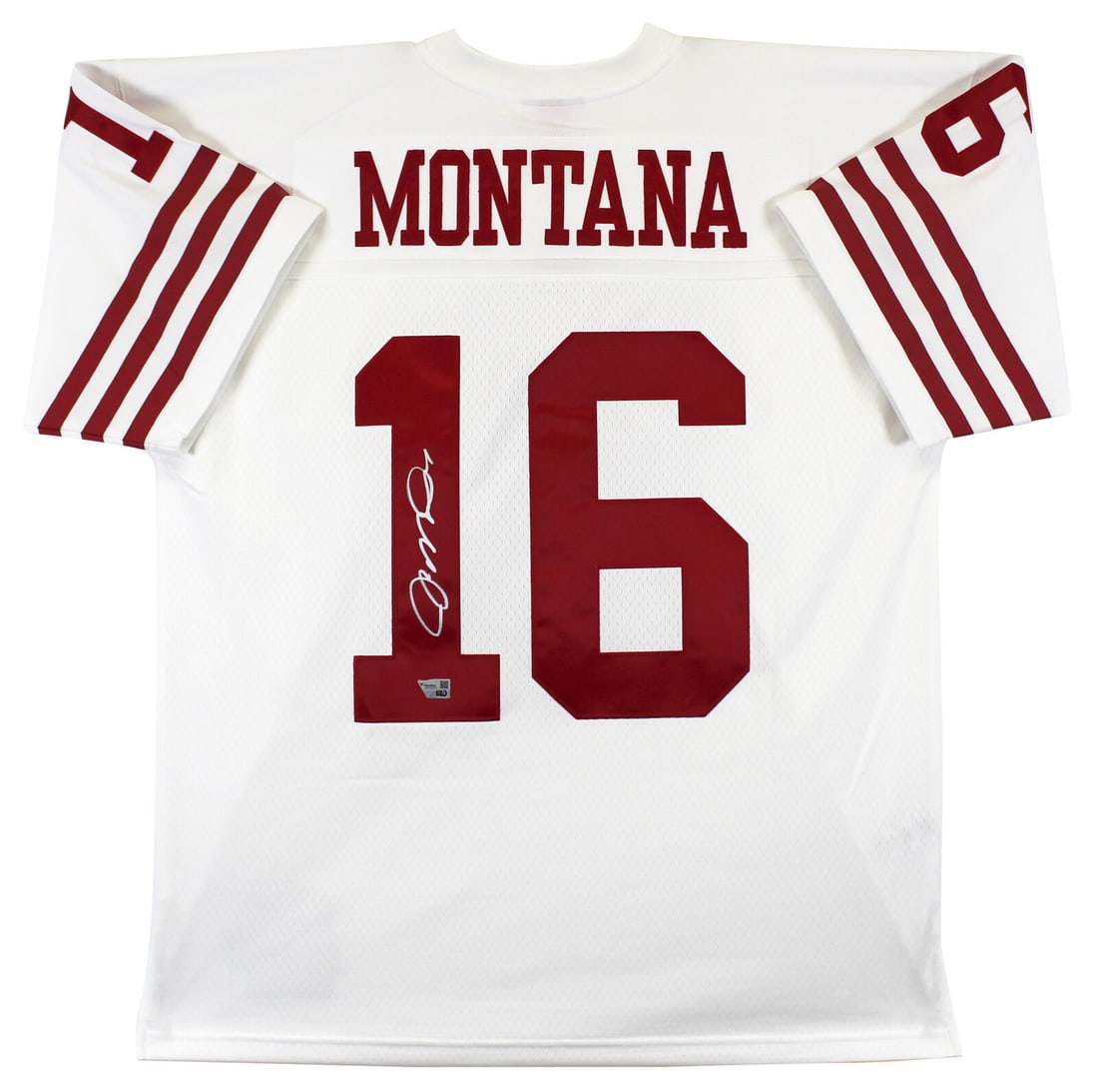 49ers Joe Montana Signed White Jersey Fanatics: 49ers Joe Montana Signed White Jersey Fanatics This is an original signed white jersey from the iconic San Francisco 49ers quarterback Joe Montana. The jersey features the name 'MONTANA' and the numbe