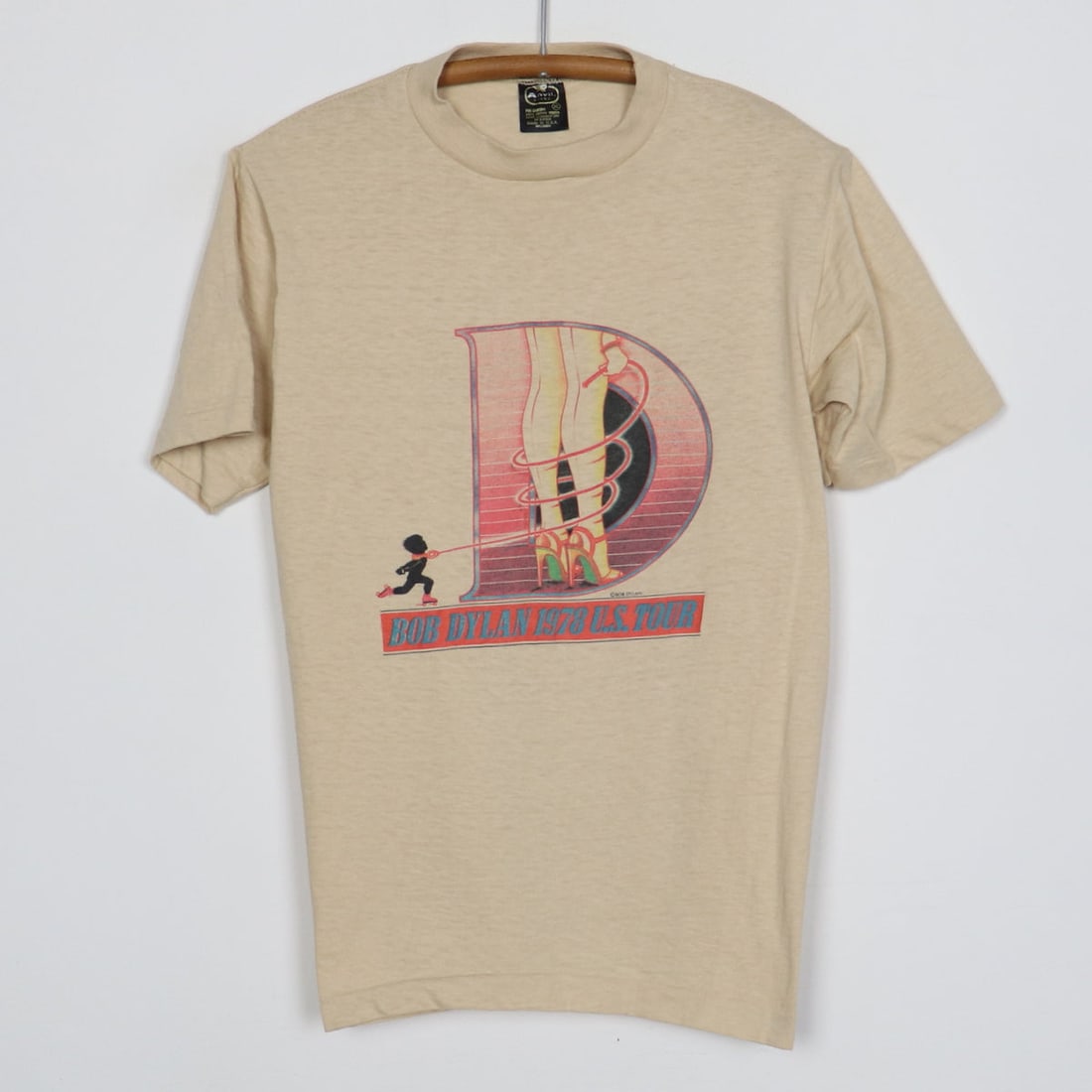 Vintage 1978 Bob Dylan US Tour Shirt Tan 100 Percent Cotton Child Size: Vintage 1978 Bob Dylan US Tour Shirt Tan 100 Percent Cotton Child Size This original vintage 1978 Bob Dylan US Tour Shirt is a true collectible piece, not a modern reproduction. It features a classic