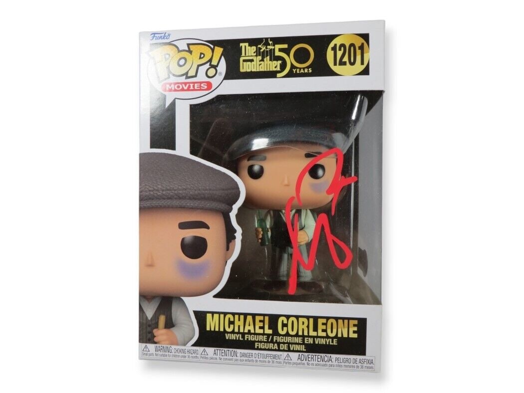 Al Pacino Signed Funko POP! The Godfather Michael Corleone: Al Pacino Signed Funko POP! The Godfather Michael Corleone This collectible features a Funko POP! vinyl figure of Michael Corleone from The Godfather, personally signed by the legendary actor Al Pacin