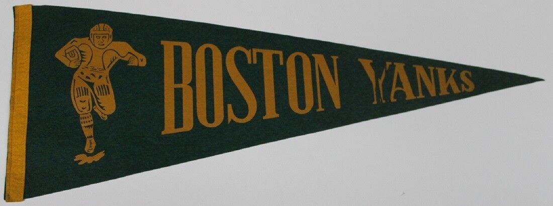 Rare 1940s Boston Yanks AAFC Football Pennant 29 Inches: Rare 1940s Boston Yanks AAFC Football Pennant 29 Inches This is a rare vintage Boston Yanks AAFC pennant from the 1940s, measuring 29 inches in length. It is an original piece, showcasing the history 