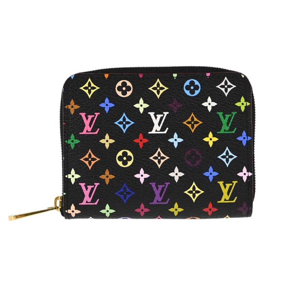 Louis Vuitton Black Multicolor Canvas Leather Zippy Coin Purse: Louis Vuitton Black Multicolor Canvas Leather Zippy Coin Purse This stylish Louis Vuitton Zippy Coin Purse is crafted from durable multicolor canvas leather, showcasing a unique black base adorned wit