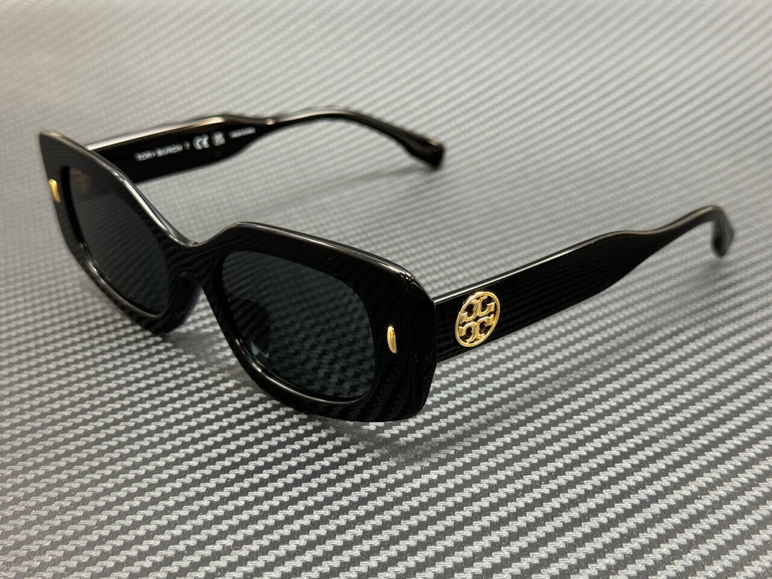 Tory Burch Black Grey 50mm Women's Sunglasses TY7202U: Tory Burch Black Grey 50mm Women's Sunglasses TY7202U Elevate your style with these Tory Burch TY7202U sunglasses, featuring a sleek rectangular frame in classic black. Designed for women, these sungl
