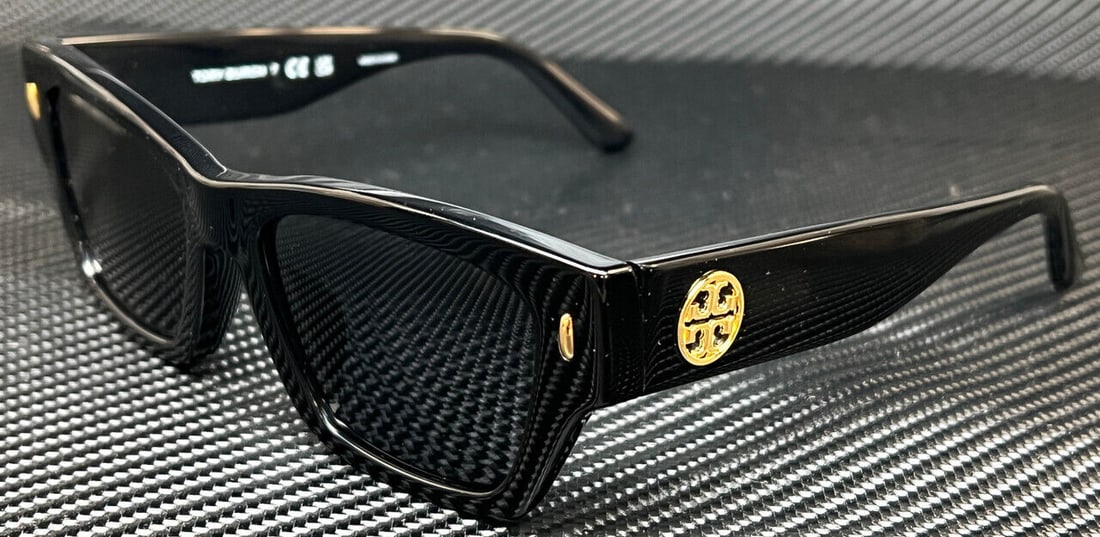 Tory Burch TY7169U Black Women's Sunglasses 52mm with Gold Logo: Tory Burch TY7169U Black Women's Sunglasses 52mm with Gold Logo Elevate your style with these Tory Burch TY7169U sunglasses, featuring a sleek black frame that complements any outfit. Designed for wom