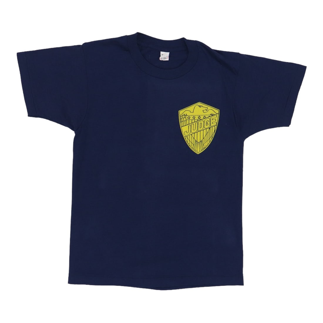 Vintage 1980s Judge Dredd Blue T-Shirt Size M 50/50 Poly/Cotton: Vintage 1980s Judge Dredd Blue T-Shirt Size M 50/50 Poly/Cotton This original vintage 1980s Judge Dredd DC Comics shirt is a must-have for fans and collectors alike. Crafted from a comfortable 50/50 P