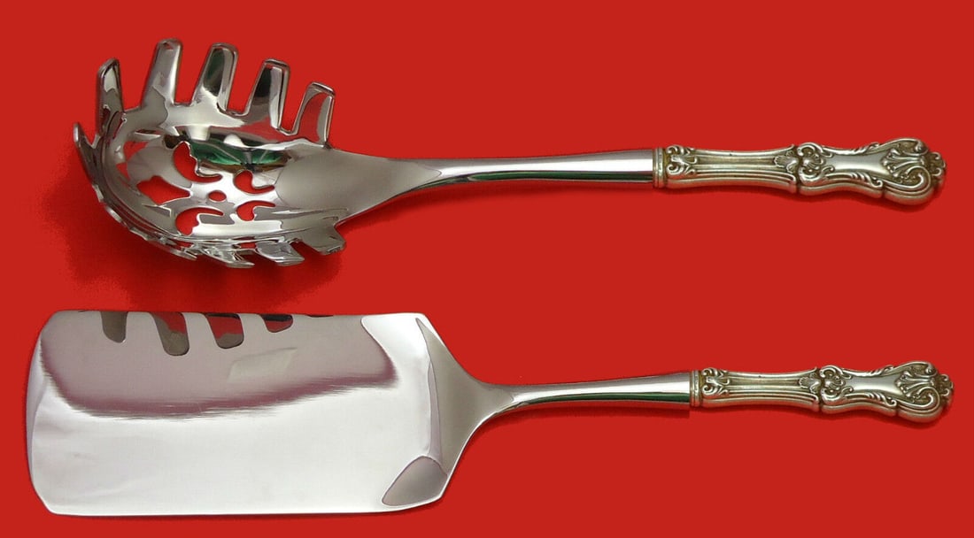Federal Cotillion Sterling Silver Italian Pasta Server Set 2pc: Federal Cotillion Sterling Silver Italian Pasta Server Set 2pc Enhance your dining experience with the exquisite Federal Cotillion Hostess Set by Frank Smith. This custom-made sterling silver serving