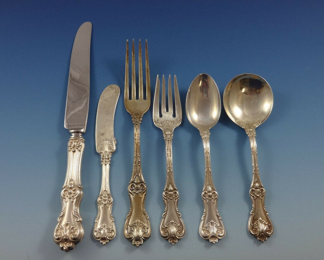 Federal Cotillion Sterling Silver Flatware Set 72 Pieces: Federal Cotillion Sterling Silver Flatware Set 72 Pieces Elevate your dining experience with the stunning Federal Cotillion flatware service by Frank Smith. Crafted from sterling silver and dating bac