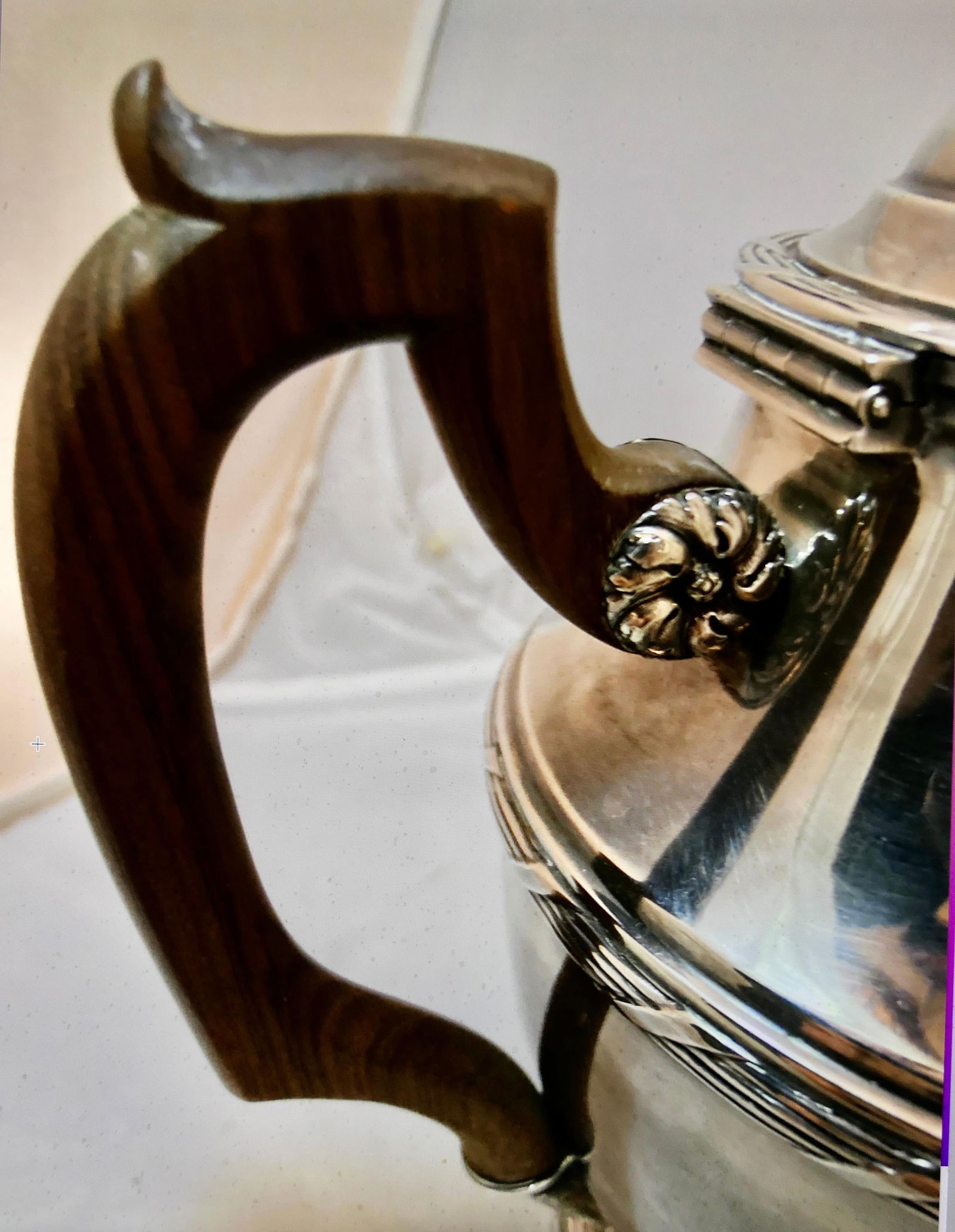 Art Deco Sterling Silver Tea Pot by Georges Fouquet-Lapar: Art Deco Sterling Silver Tea Pot by Georges Fouquet-Lapar This exquisite tea pot, designed by Georges Fouquet-Lapar, showcases the elegance of Art Deco style. Crafted from sterling silver, it features