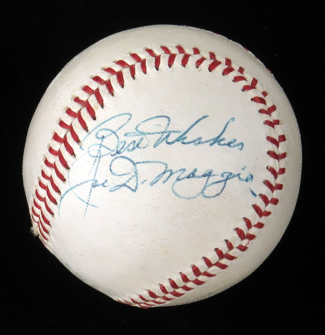 Joe DiMaggio Signed 1950's Cronin Baseball JSA COA #21406539: Joe DiMaggio Signed 1950's Cronin Baseball JSA COA #21406539 This is a remarkable 1950's American League Cronin baseball, beautifully signed by the legendary Joe DiMaggio. The authenticity of the sign