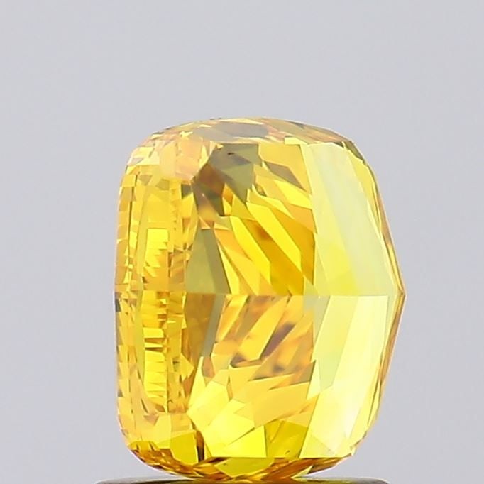 Loose Diamond - CUSHION MODIFIED 2.01ct Fancy Vivid Yellow VS1: Loose Diamond - CUSHION MODIFIED 2.01ct Fancy Vivid Yellow VS1 Source: This is a real non-mined Diamond that has been grown in a lab Shape: CUSHION MODIFIED Carats: 2.01 Color: Fancy Vivid Yellow Cert