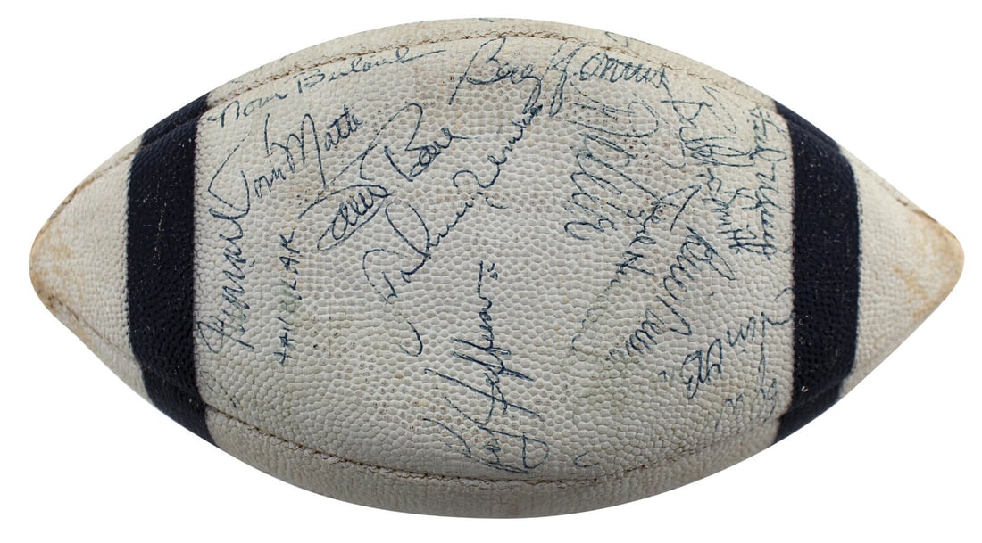 1970 Baltimore Colts Signed NFL Football Johnny Unitas, Bubba Smith: 1970 Baltimore Colts Signed NFL Football Johnny Unitas, Bubba Smith This vintage NFL football features the authentic signatures of legendary players Johnny Unitas, Bubba Smith, Norm Balaich, Sam Ball,